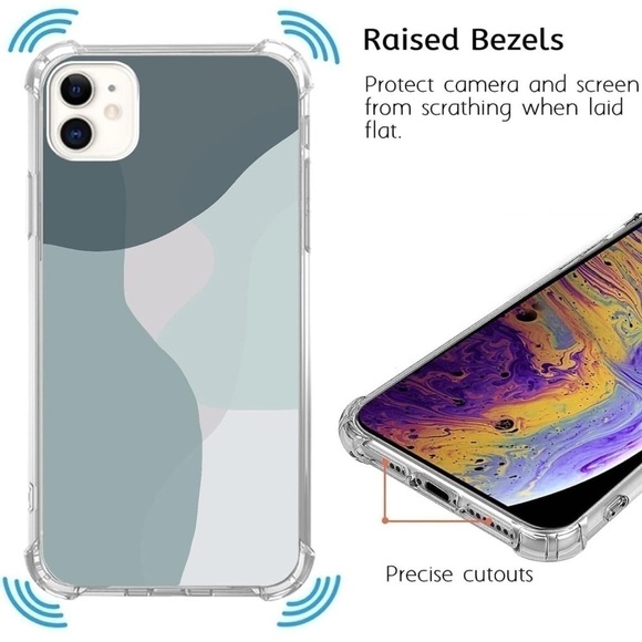 FISGEROD Abstract Line Art Boho Abstract Watercolor Art Case for iPhone 11 - Picture 5 of 12